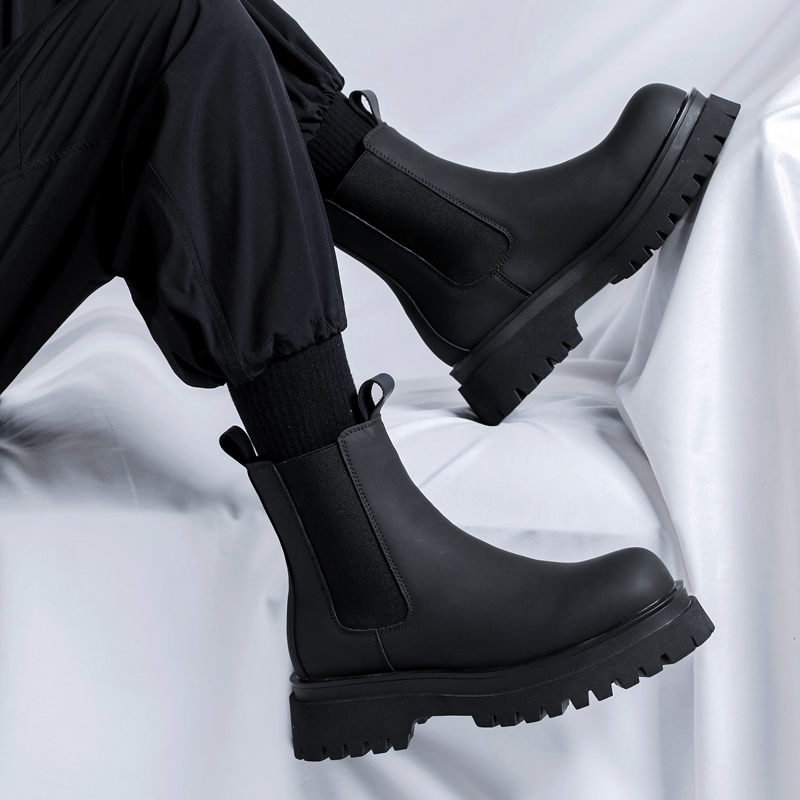 Men Shoes Brands - Czarne wysokie botki na platformie 2026