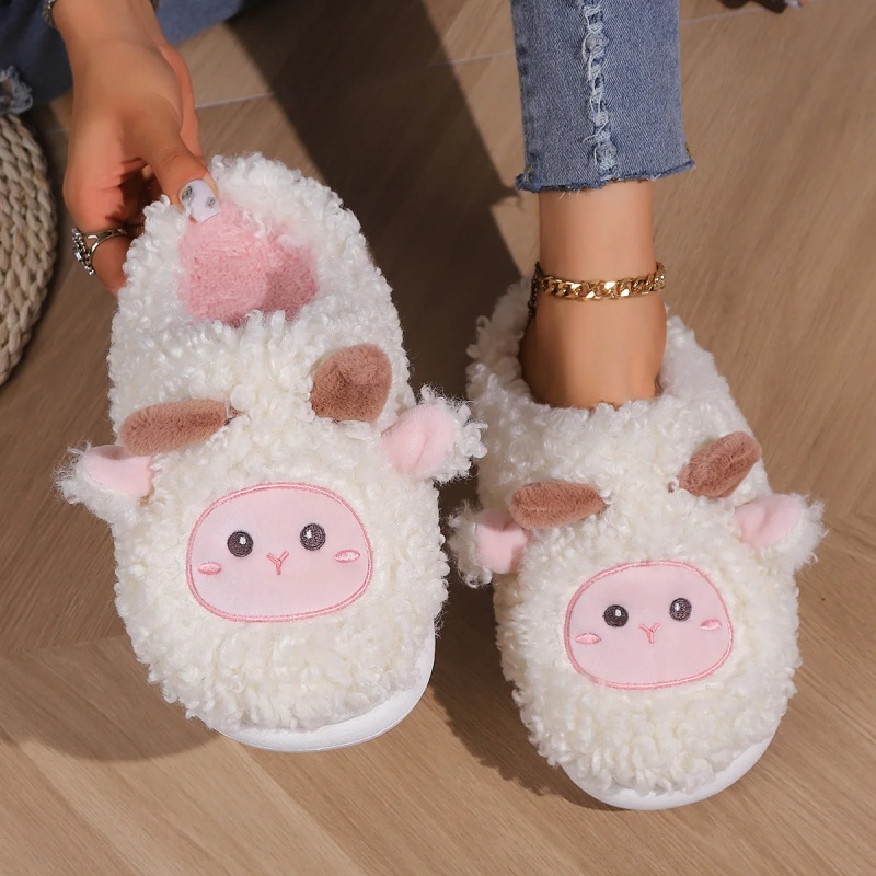 Men Shoes Winter - Zimowe Urocze Kapcie Owieczki Dla Kobiet