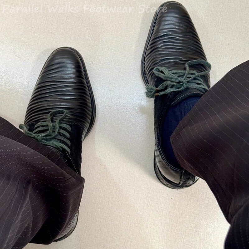 Męskie plisowane skórzane buty – Men Shoes Oxford recenzja i cena