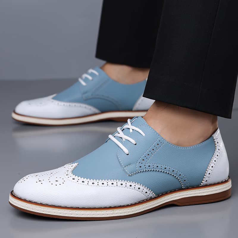 Męskie biało-niebieskie dwukol – Men Shoes Oxford recenzja i cena