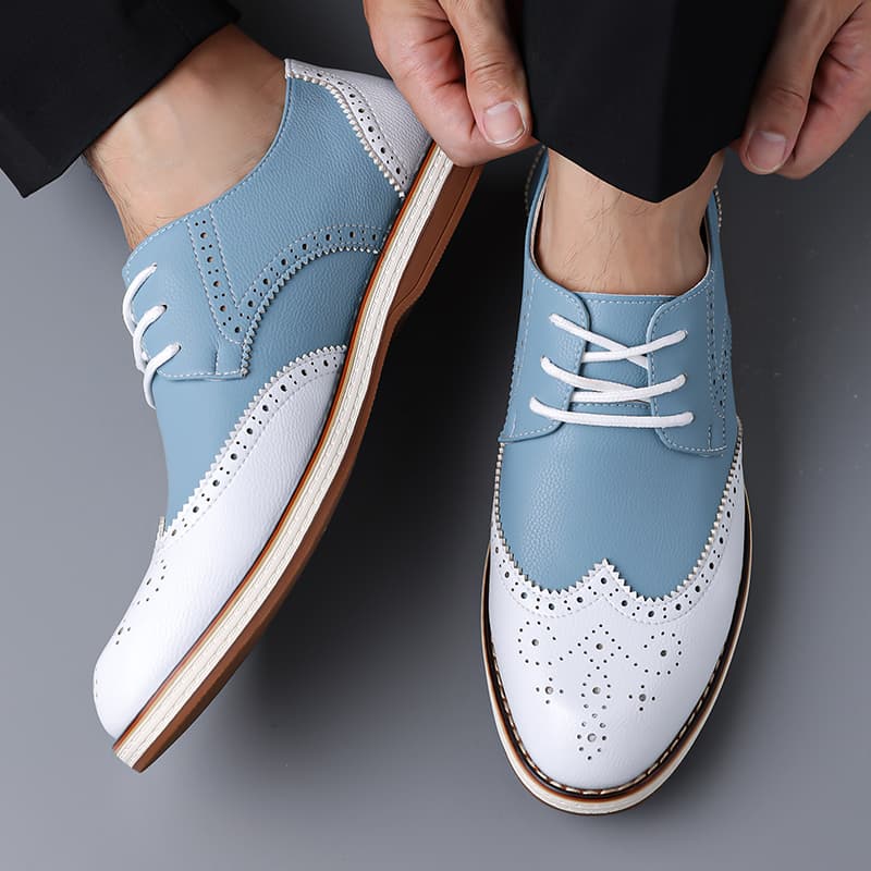 Męskie biało-niebieskie dwukol – Men Shoes Oxford recenzja i cena