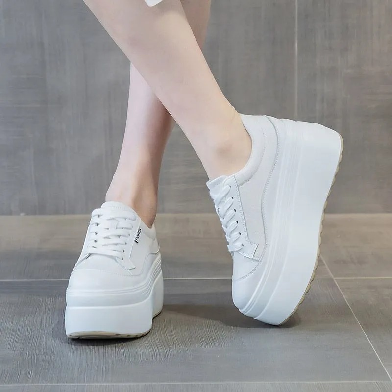 8cm nowe płótno prawdziwej skó – Canvas Sneaker High recenzja i cena
