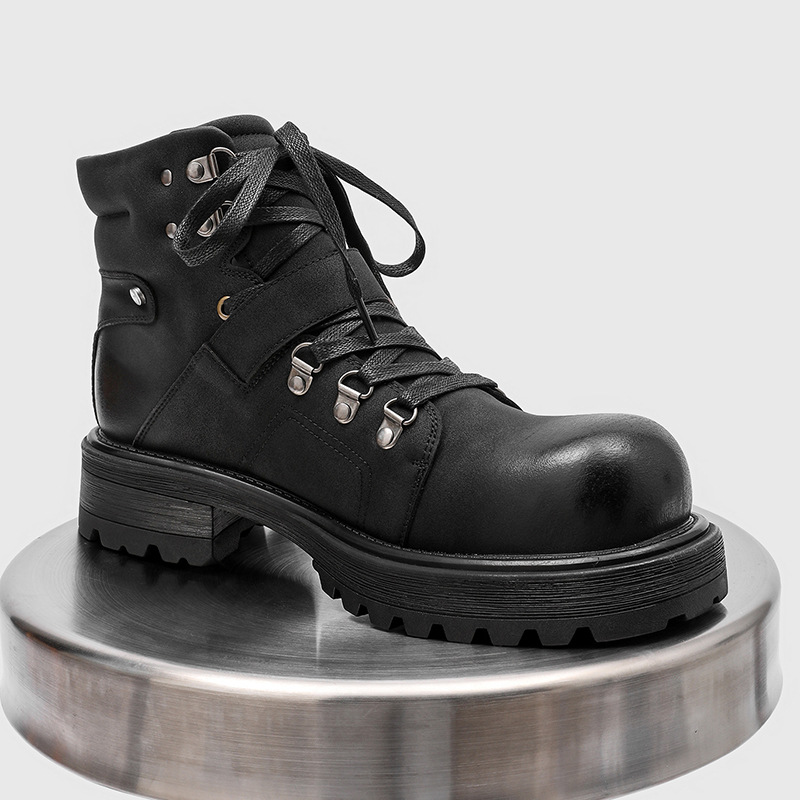 Męskie skórzane buty motocyklo – Men Shoes Brands recenzja i cena