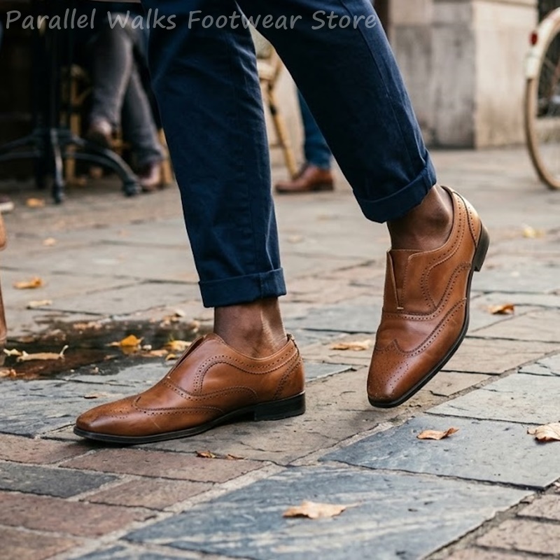 Męskie brązowe skórzane buty b – Men Shoes Oxford recenzja i cena