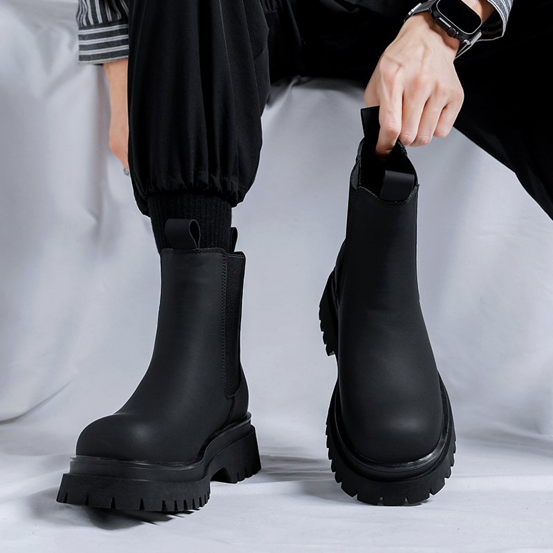 Czarne wysokie botki na platfo – Men Shoes Brands recenzja i cena
